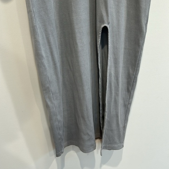 NSF RIB KNIT CASUAL CHIC STORMY GREY Lounge MIDI DRESS W SLIT WOMENS XL NEW NWT - Picture 5 of 7